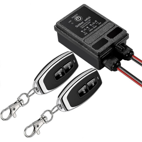 RF Wireless Remote Switch with 328ft Long Harness, DC 12V/24V/48V/72V 40A Relay