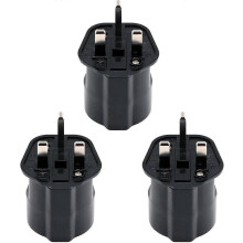 Adaptador de la UE a Hong Kong, etc., con fusible de 13 A, enchufe de 2 pines que convierte a 3 pines (3 ppc, negro).