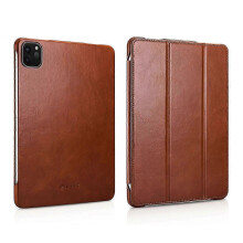 Funda ICARER Retro Tri-Fold de cuero genuino para iPad Air 11 (2024)/Pro de 11 pulgadas (2020-2024) KB Style C