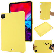 Funda de silicona líquida para iPad Pro 12.9 2011 / 2020 / 2018, color amarillo.