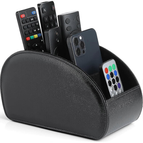 Remote Control Holder 5 Leather Pen Organizer Desk,desktop Storage, Cosmetic Brush Box Begin