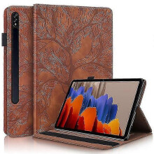 Für Samsung Galaxy Tab S8 2022 11 Zoll SM-X700 X706 Life Tree Serie Horizontale Klapphülle aus Leder