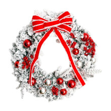 Adornos navideños de bolas para la puerta con bayas rojas de invierno para el árbol, la oficina y el jardín.