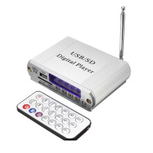 USB-SD-Kartenleser, MP3-Player, FM-Radio, Fernbedienung, LED-Anzeige, Kopfhöreranschluss, 12V-Anschluss