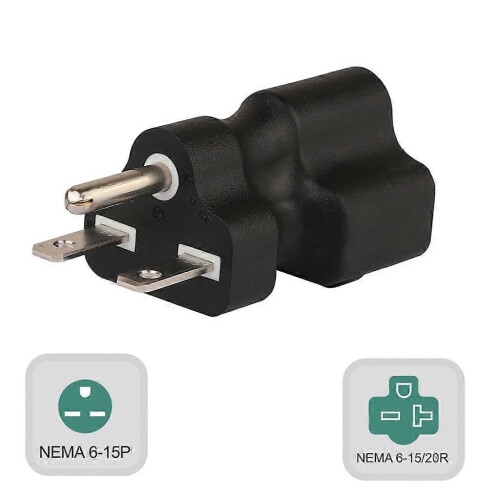 Adaptador convertidor de corriente con enchufe 6-15P a conector 6-15/20R macho a hembra
