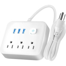 Regleta con puertos USB, regleta de viaje, protector contra sobretensiones de 1,2 m, estación de carga de escritorio pequeña