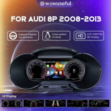 Prelingcar Tableau de bord numérique LCD 10,25 pouces pour Audi A3 8P 2005-2013, Cockpit virtuel avec CarPlay sans fil