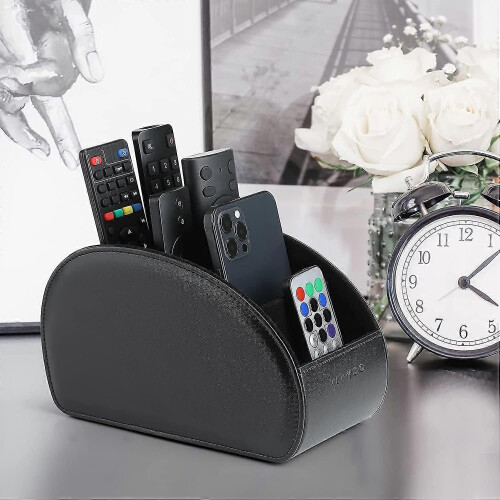 Remote Control Holder 5 Leather Pen Organizer Desk,desktop Storage, Cosmetic Brush Box Begin 2
