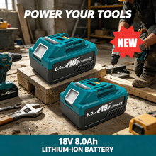18V 8.0Ah Replacement Lithium Battery, Compatible with Makita 18V Cordless Power Tools, Li-ion Battery Pack with LED Indicator & Type-C Port