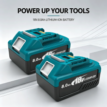 8.0Ah 18V Li-ion Battery for Makita, Replacement Battery Pack with LED Power Indicator and Type-C Output