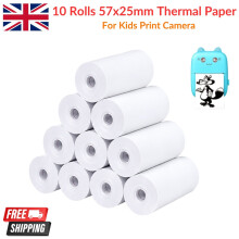 10 Rolls 57x25mm Thermal Paper for Kids Instant Print Camera Refill & Receipt UK