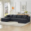 Sofá sin estructura, sofá sin marco, sofá con asiento profundo, sillón de suelo de espuma viscoelástica, Gris oscuro 4