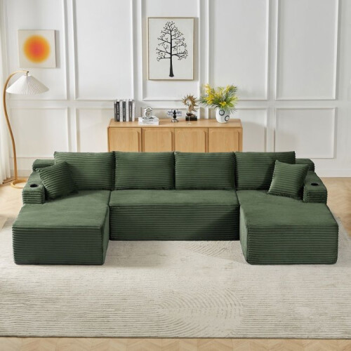 Canapé - CIPACHO - Rahmenloses Sofa - Grün - Tiefe Sitzfläche - Memory-Schaum 1