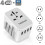 TESSAN Universal-Reiseadapter mit USB- und Typ-C-Anschlüssen, grau, 4 USB-A-Anschlüsse 1