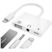 Adaptateur Lightning vers USB femelle pour iPhone X, permet la charge et l'audio simultanées