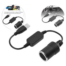 Convertisseur USB 5V vers 12V (3 ports), alimentation pour tachygraphe, adaptateur allume-cigare USB noir