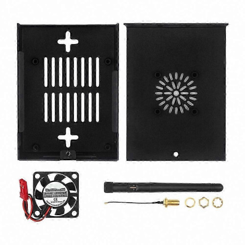 Orange Pi 5 Max Case Fan, Active Passive Cooling Shell & Heatsinks for Orange Pi 5 Max Board Black