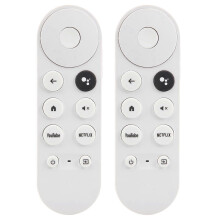 2x Geeignet für Google Chromecast, Google TV und Google Voice Set-Top-Box Fernbedienung Weiß