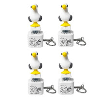 4PCS Seagull Button Keychain Rechargeable Clicker Toys Stress Relief LED Light Gadget Adults Random