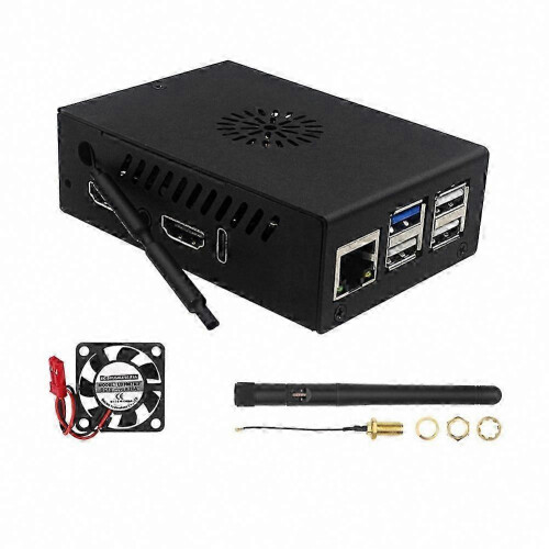 Orange Pi 5 Max Case Fan, Active Passive Cooling Shell & Heatsinks for Orange Pi 5 Max Board Black 1