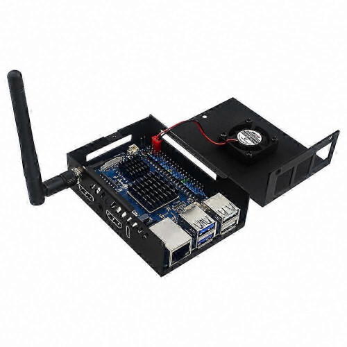 Orange Pi 5 Max Case Fan, Active Passive Cooling Shell & Heatsinks for Orange Pi 5 Max Board Black 2
