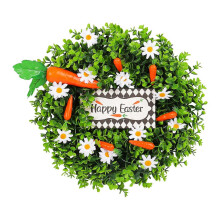 Couronne de carottes de Pâques, accessoire photo pour porte d'entrée de style ferme, marguerite artificielle