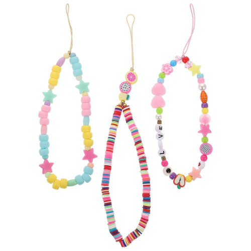 Colorful Polymer Clay Wrist Hand Strap for Phone Use 3Pcs