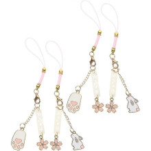 Correa con dije para teléfono, llavero encantador, colgante decorativo, 4 piezas