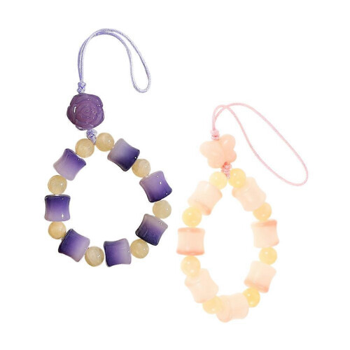 Collana con ciondolo a forma di radice di Bodhi e perline per cellulari (2 pezzi).