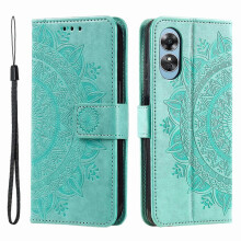 Schutzhülle aus PU-Leder mit Mandala-Blumenmuster und Ständer für Oppo A78 4G, inklusive Tragegurt