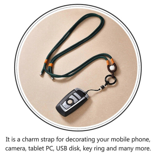 Phone Strap Long Phone Pendant for Hanging Use 2Pcs Black 2