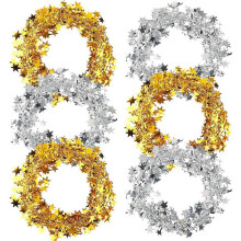 Guirlande de 6 étoiles multicolores assorties, style chic, idéale pour les fêtes d'anniversaire, de Noël et les mariages.