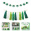 Pendentif en perles de bois en forme de trèfle vert avec pompons (1 lot) 4