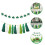 Pendentif en perles de bois en forme de trèfle vert avec pompons (1 lot) 5