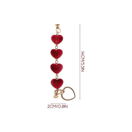 Cell Phone Pendant Plush Heart Shape for Decor 5Pcs Assorted 1