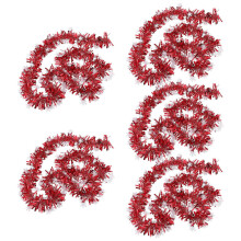 Christmas Tinsel Garlands PVC Red for Decoration Use 5Pcs Party Props