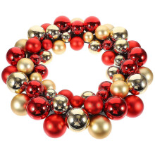 Couronne compatible avec porte d'entrée, décoration suspendue compacte et résistante aux intempéries, rouge, 34,50 x 34,50 x 7,00 cm