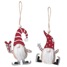 Christmas Hanging Gnome for Festive Decor 2Pcs Wooden Decoration