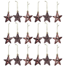 Christmas Tree Star Plastic Hanging Decor with 18Pcs for Decoration