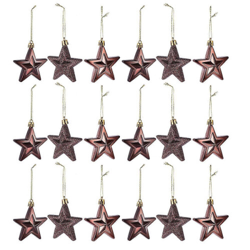 Christmas Tree Star Plastic Hanging Decor with 18Pcs for Decoration