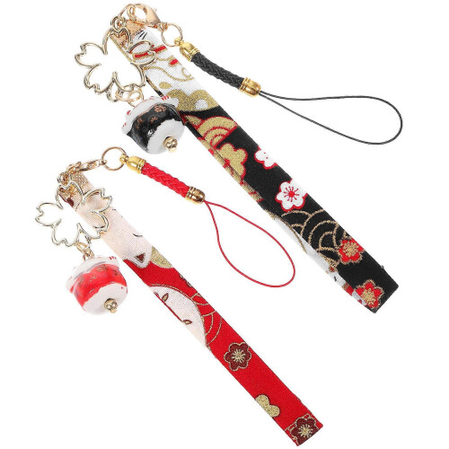 Cat Pendant Rope with Bell Hanging Decors 2Pcs for Phone 2