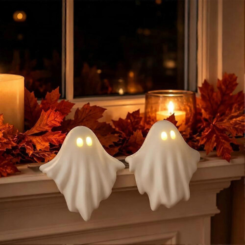 Glowing Ghost Table Decor,Luminous Ghost Up Ghost Ornament Led Ghosts Halloween Decor,Shelf Sitting