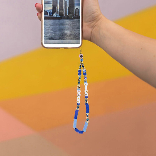 Mobile Phone Strap Phone Short Chain for 2Pcs Evil Eye Beaded Lanyards 2