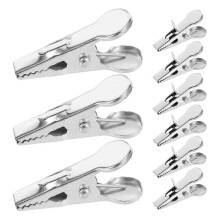 Clips para adornos de árbol de Navidad, clips para decoración, 100 unidades, hierro plateado