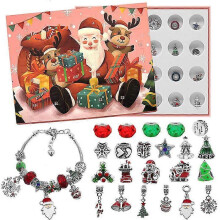 Calendrier de l'Avent 24 jours, coffret surprise, commerce international, motif perles roses classiques.