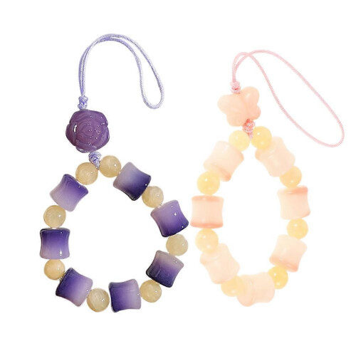 Collana con ciondolo a forma di radice di Bodhi e perline per cellulari (2 pezzi). 2