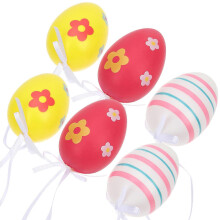 Easter Decorations Plastic Hanging Eggs for Decor with 6Pcs
