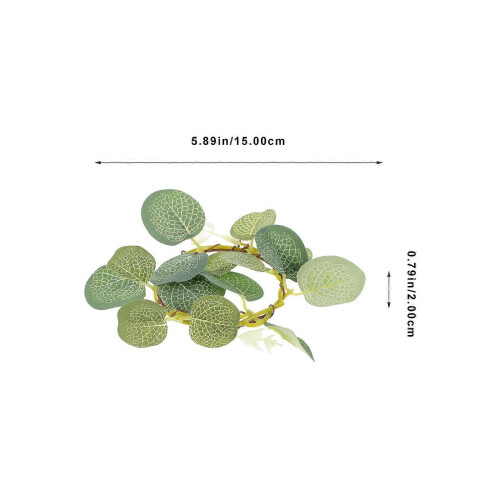 Green Eucalyptus Candle Rings Artificial Wreath for Home Decoration 4Pcs 1