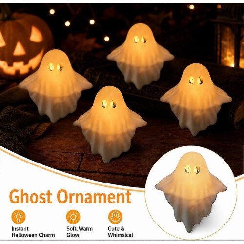 Glowing Ghost Table Decor,Luminous Ghost Up Ghost Ornament Led Ghosts Halloween Decor,Shelf Sitting 2