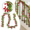 Guirlande de baies rouges avec feuilles, décoration de table de Noël 5
